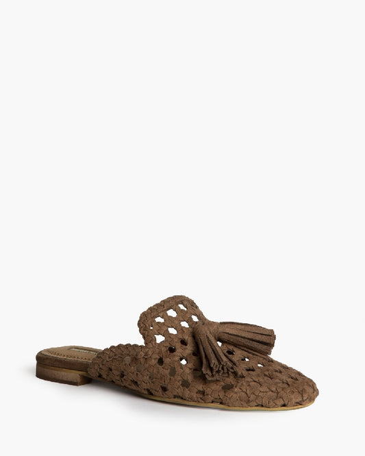 Mule camel entrelaçada franjas