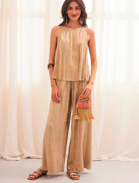 Top halter dorado SE.Gold