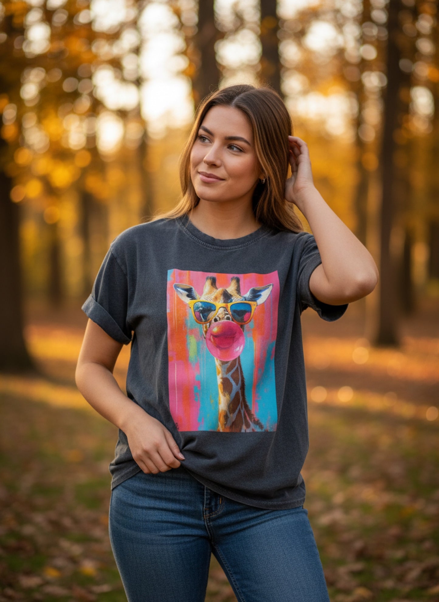 Tshirt branca girafa