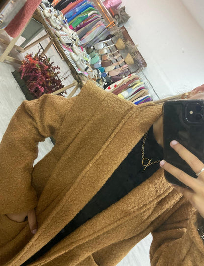 Sobretudo bouclé azul