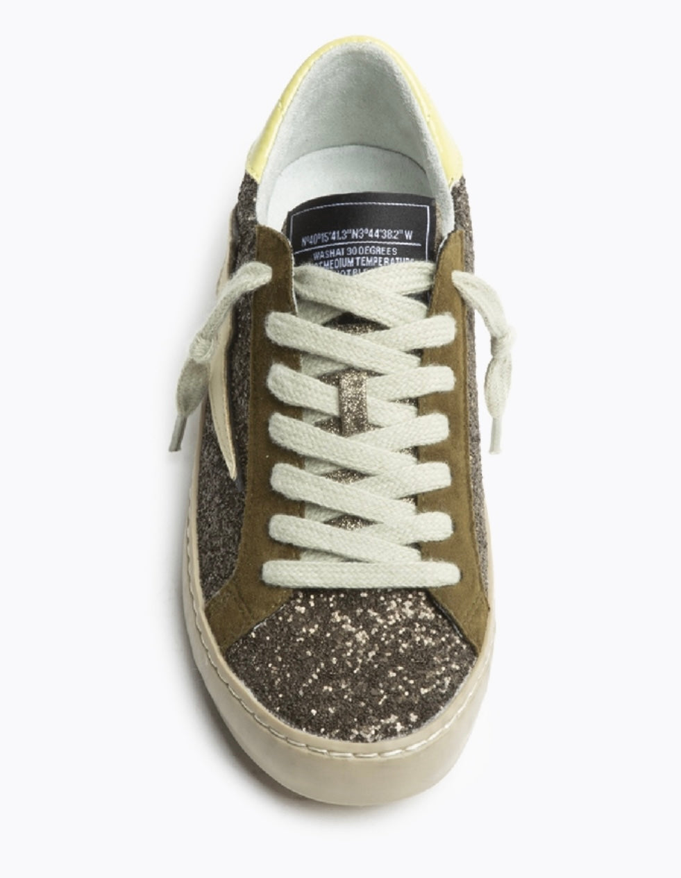 Sapatilhas glitter caqui raio bege