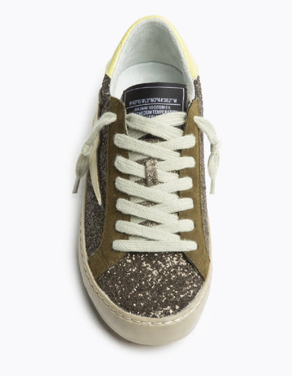 Sapatilhas glitter caqui raio bege