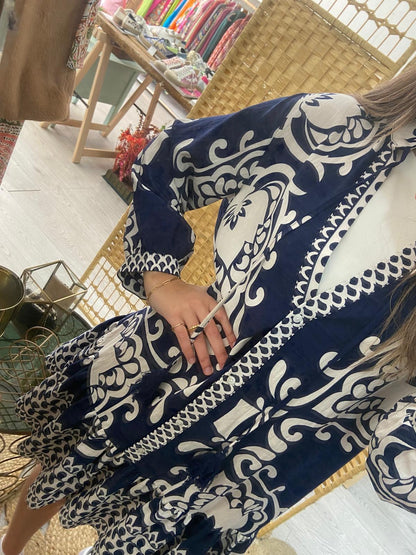 Blue printed dress