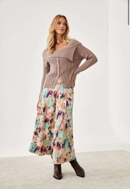 Saia estampado pincelado FF.Estela