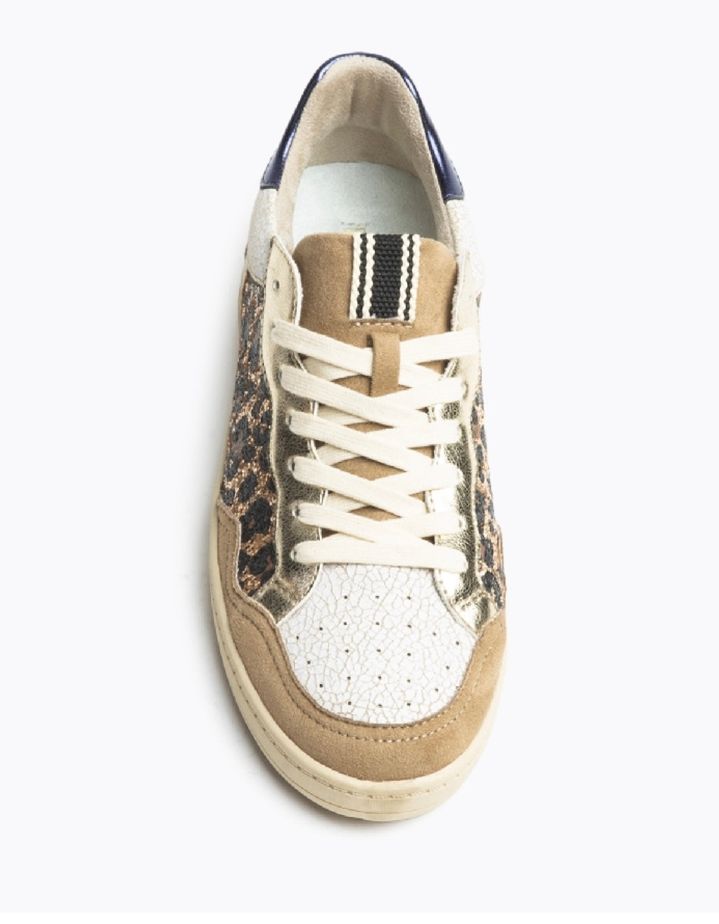 Sapatilhas leopardo glitter oro e camel