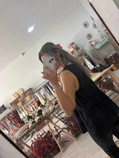 Top em linho caqui