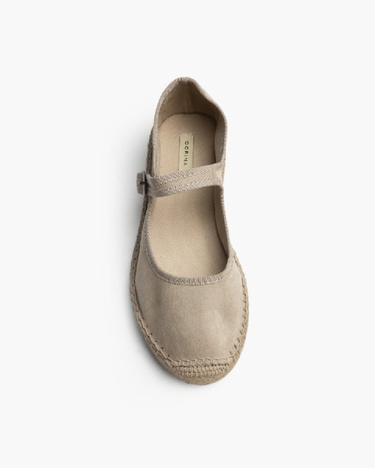 Mary Jane camurça taupe