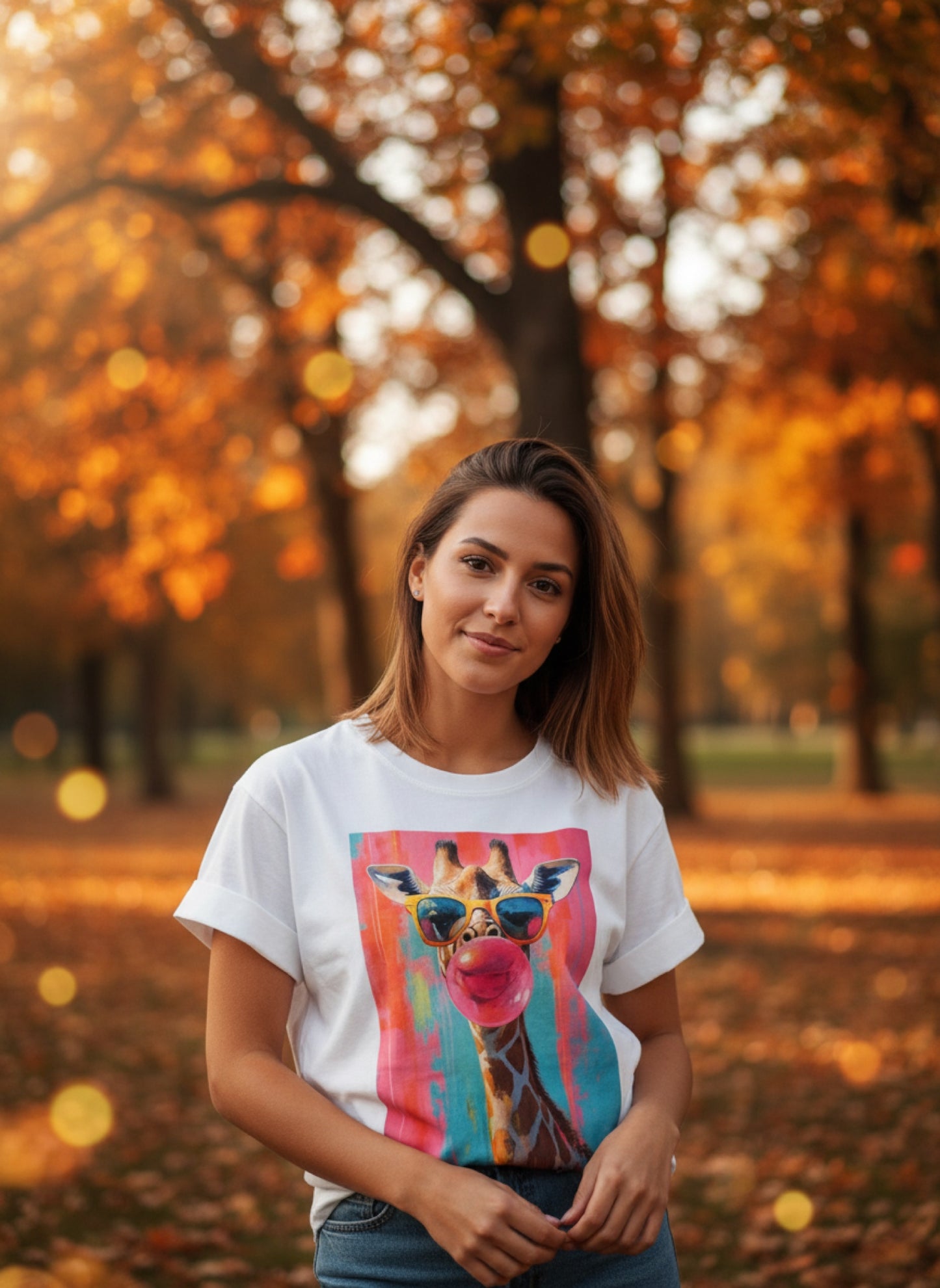 Tshirt branca girafa