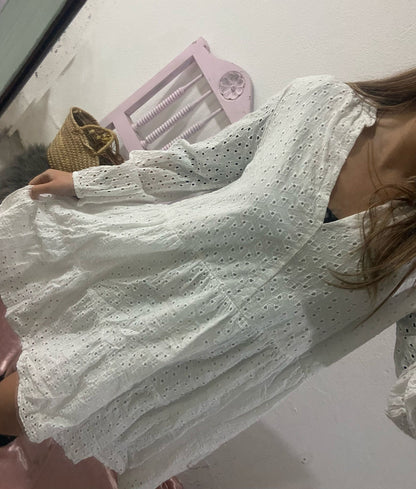 Vestido bordado inglês branco