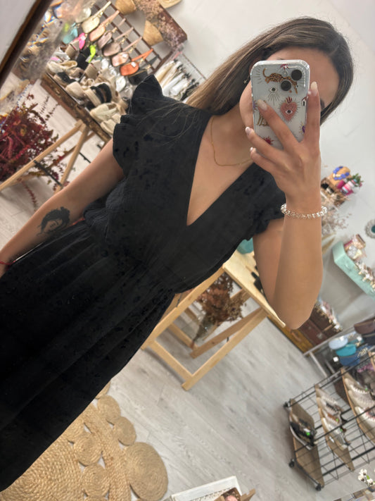 Vestido algodão preto