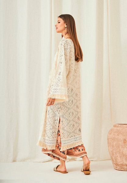 Ivory lace kimono Se.Dina