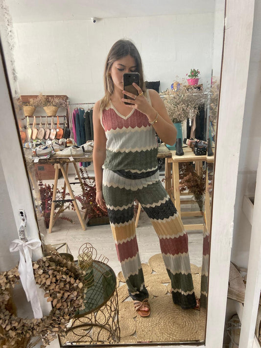 Top zig zag colorido lurex