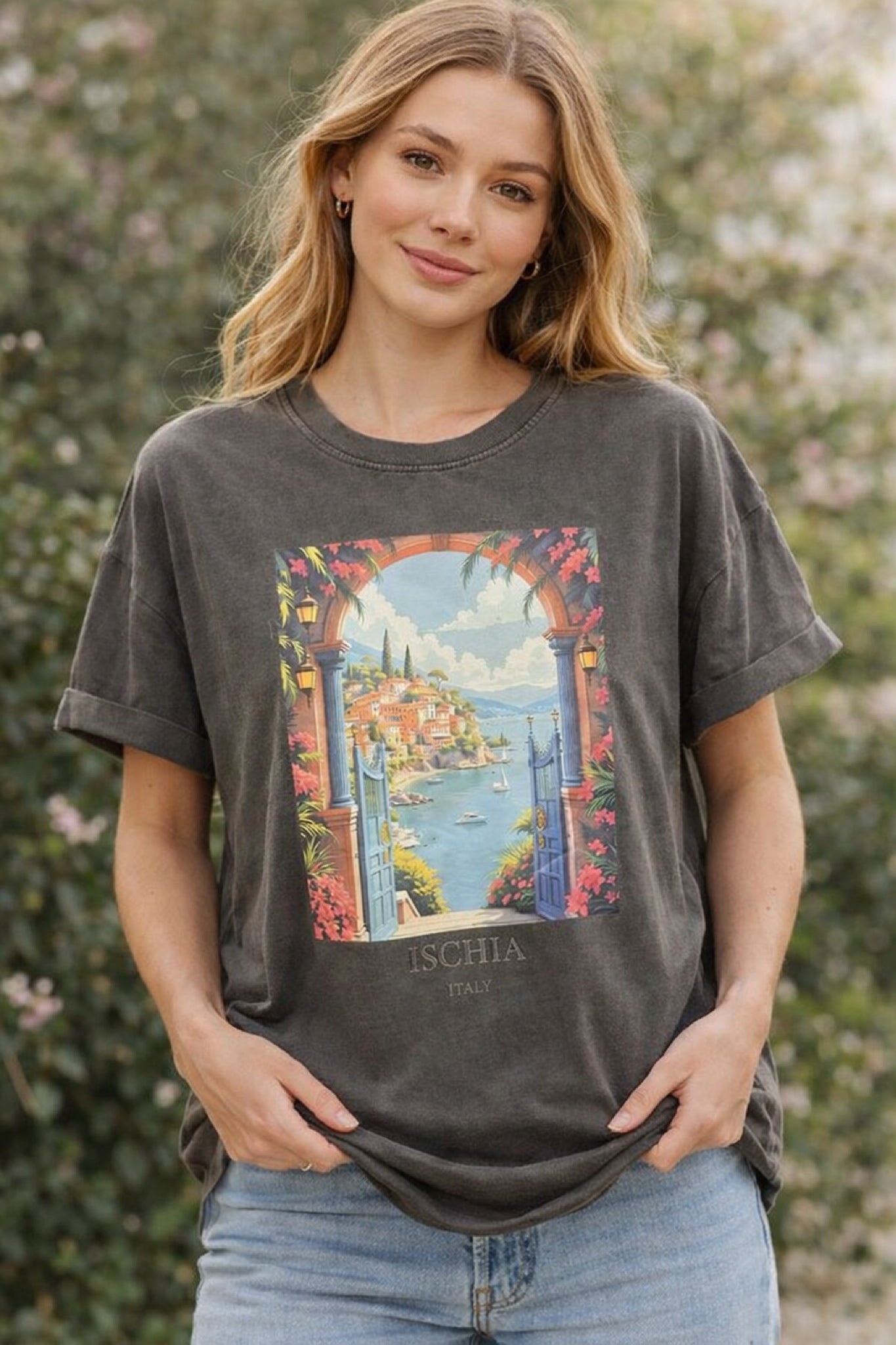 Tshirt cinza ISCHIA ITALY