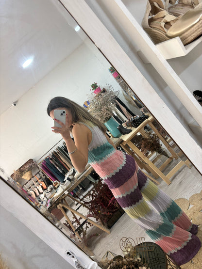 Top zig zag colorido lurex