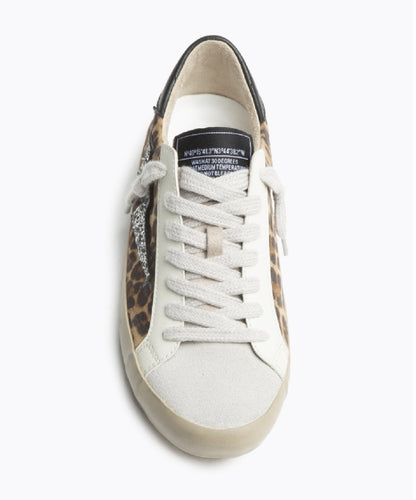 Sapatilhas leopardo raio glitter prata