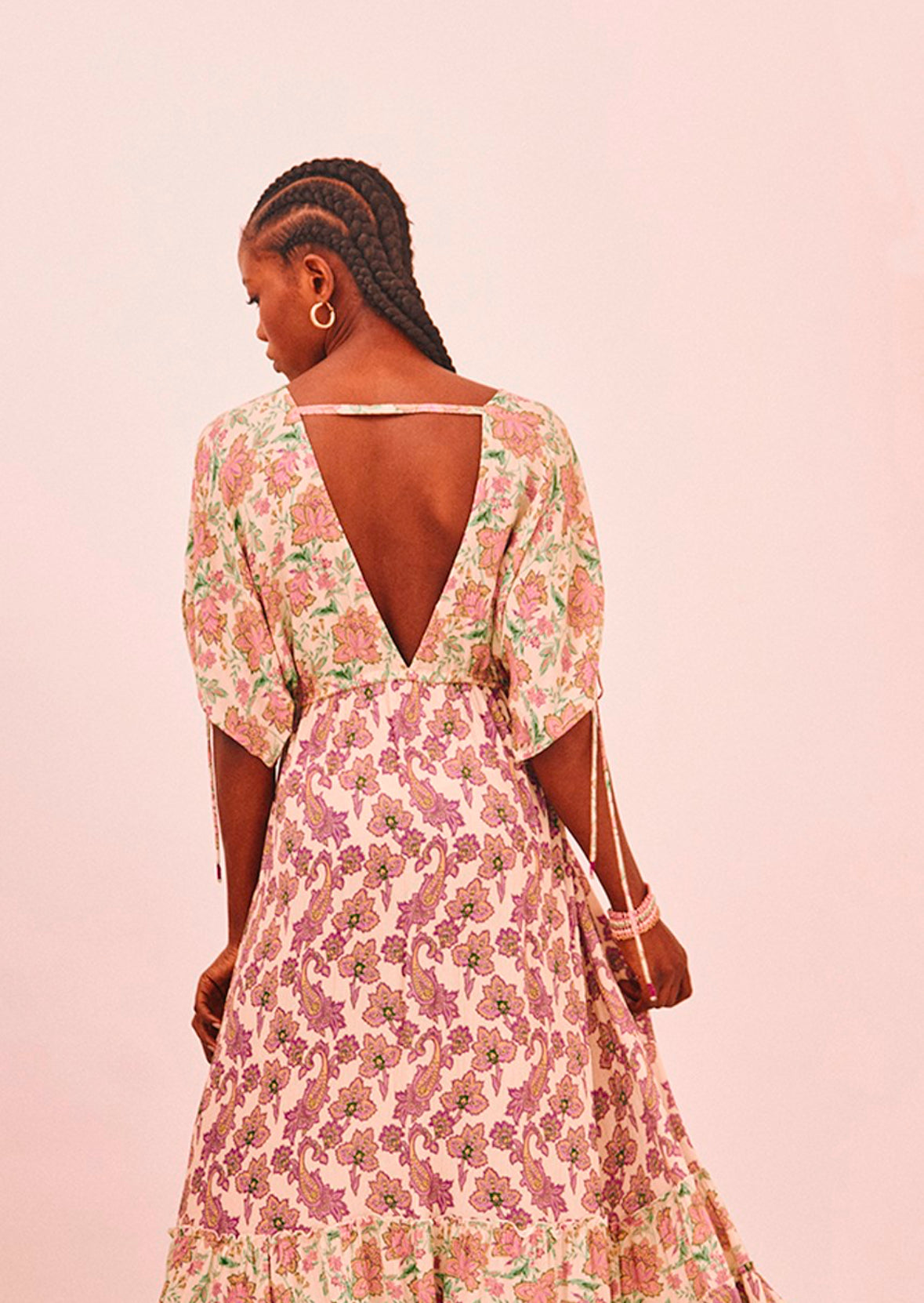 Vestido combinação estampados flores GF.Lawrra