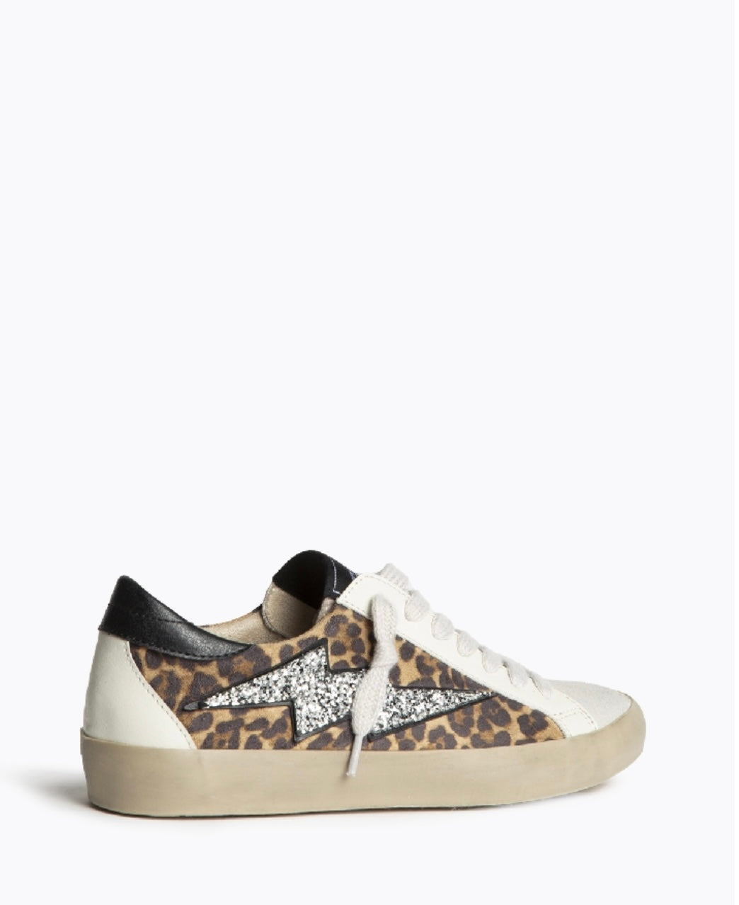 Sapatilhas leopardo raio glitter prata