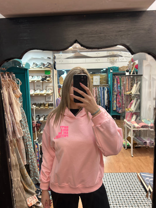Sweat rosa “Happy Girls are the prettiest”