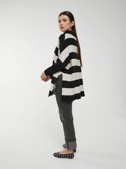 Camisola riscas meia gola