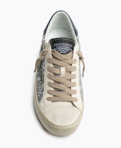 Sapatilhas glitter prata raio preto