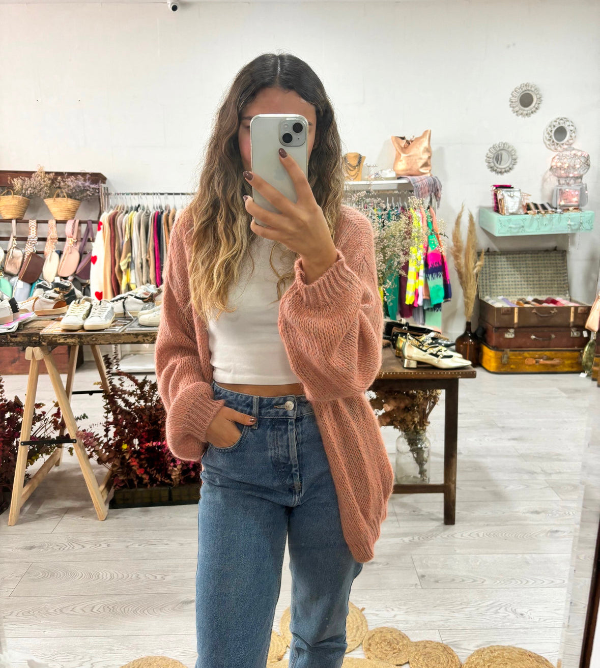 Casaco de malha verde