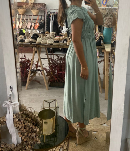 Vestido coral favos de mel