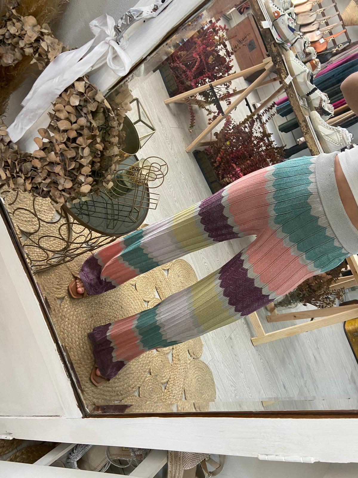 Top zig zag colorido lurex