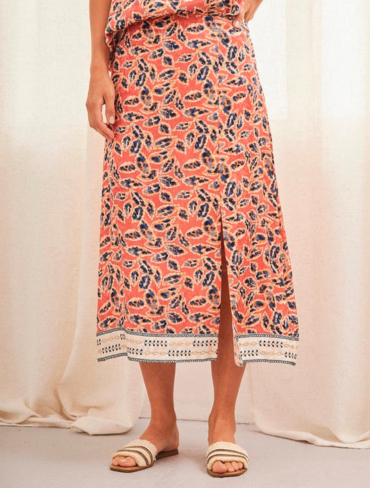 Falda midi con estampado floral de CS.Nubis