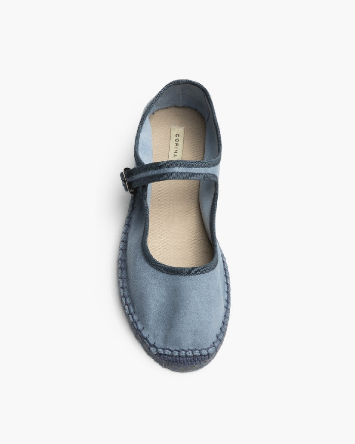 Mary Jane camurça azul