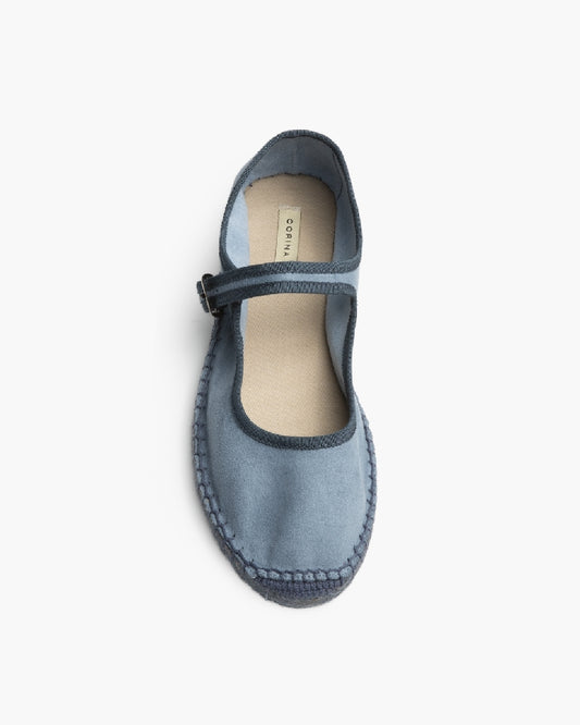 Mary Jane camurça azul