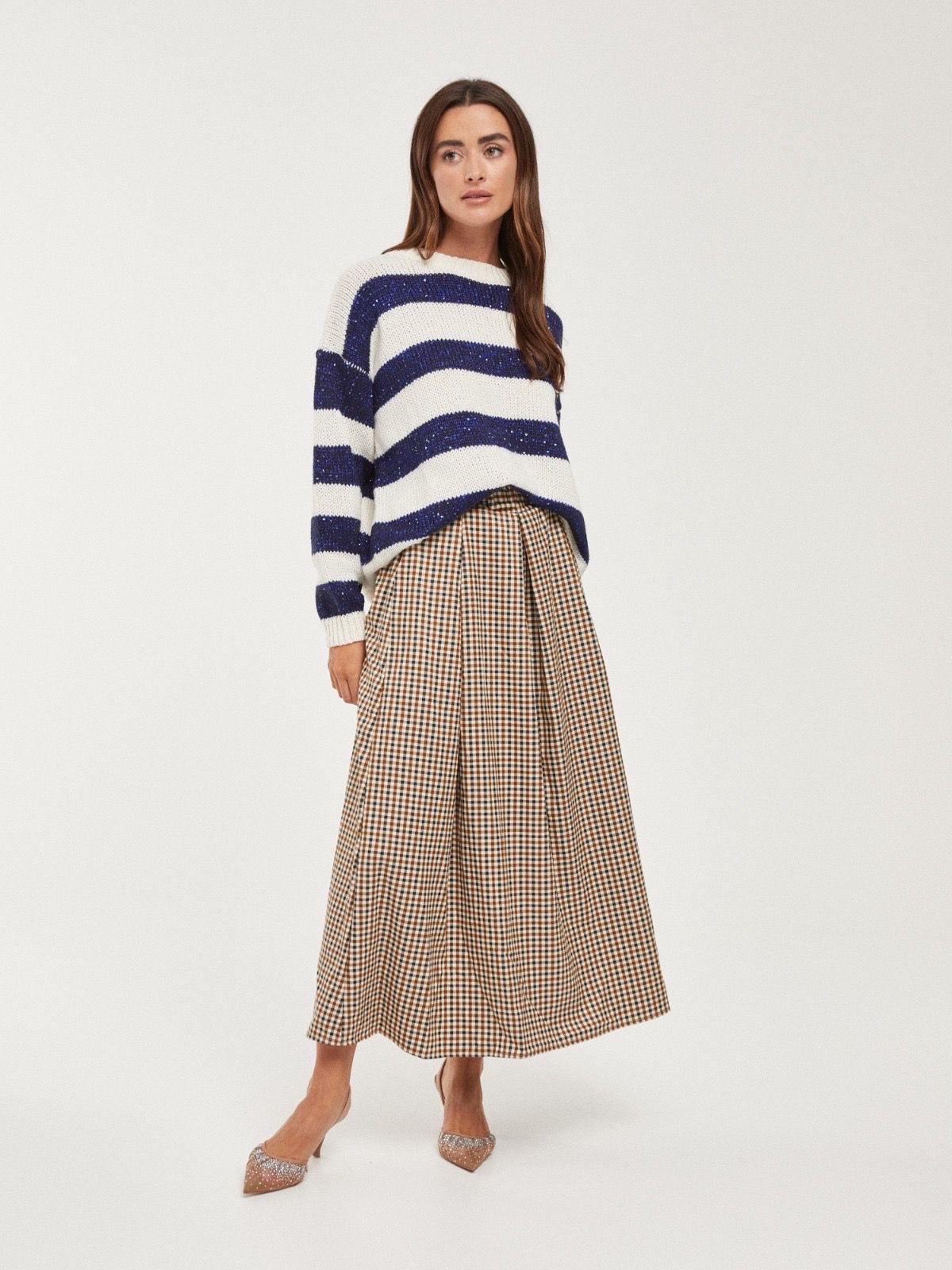 Camisola riscas pretas com lantejoulas