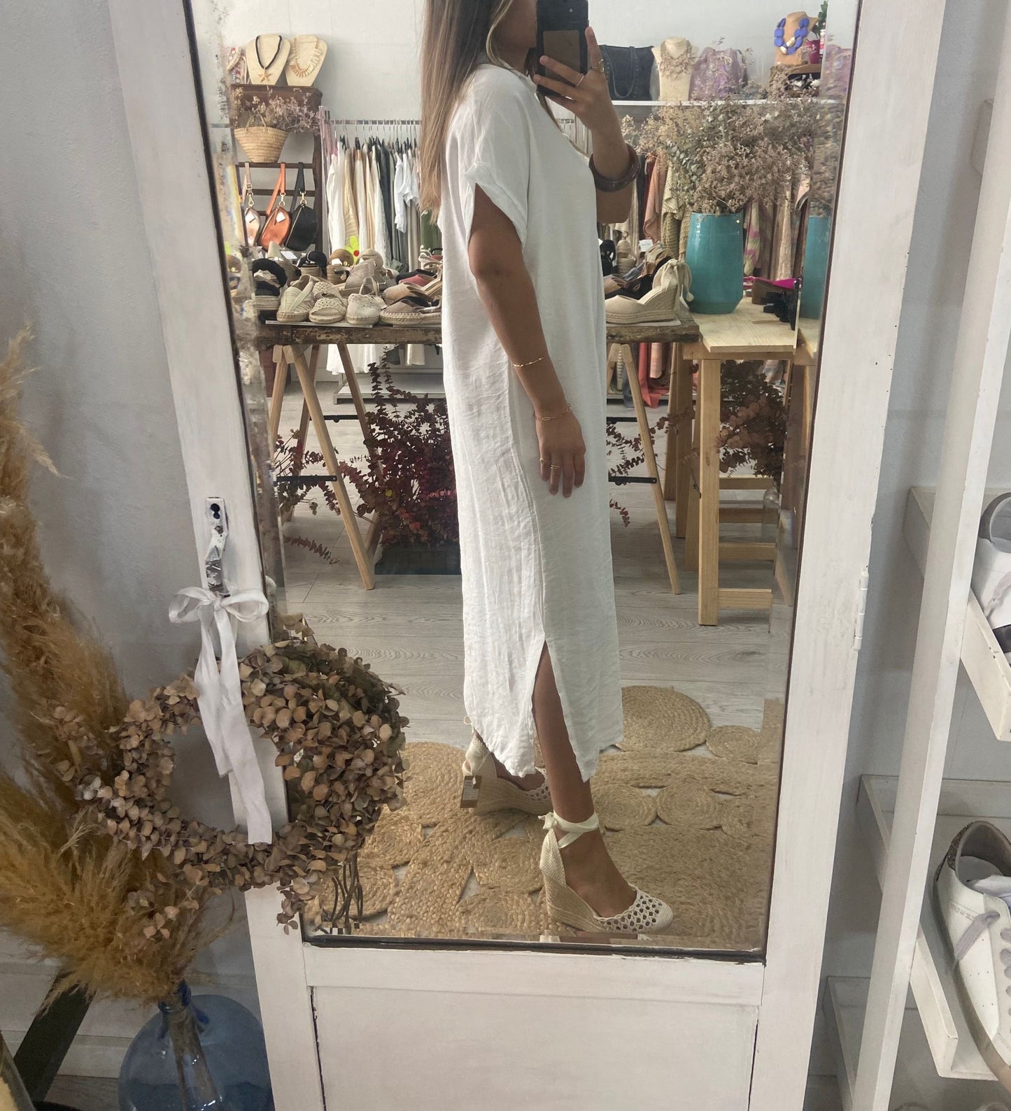Vestido Kaftan bege