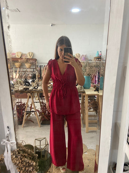 Conjunto túnica e pantalonas pretas