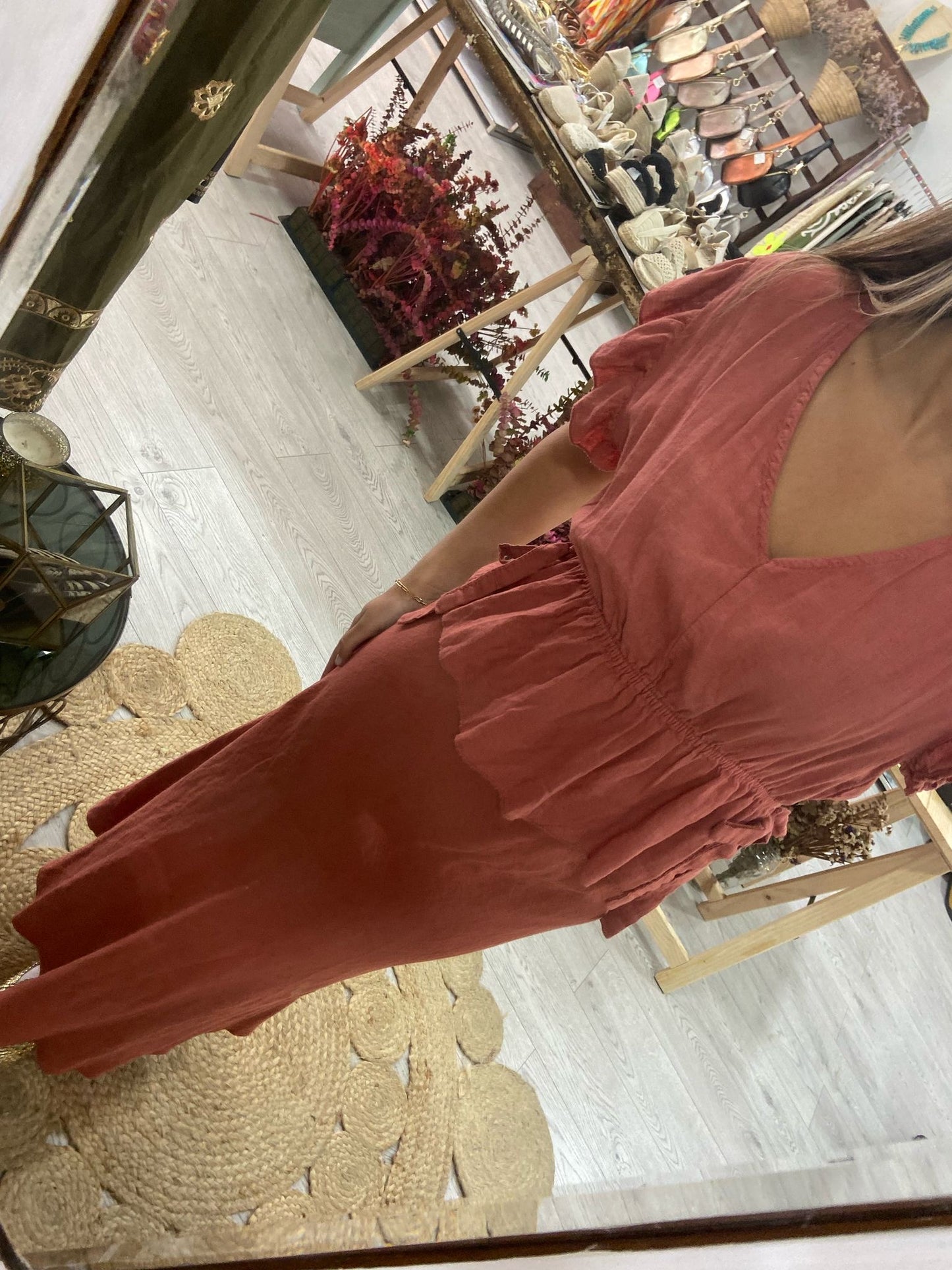 Conjunto top e saia esmeralda