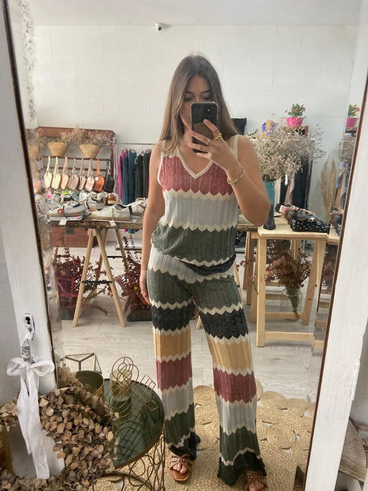 Top zig zag colorido lurex