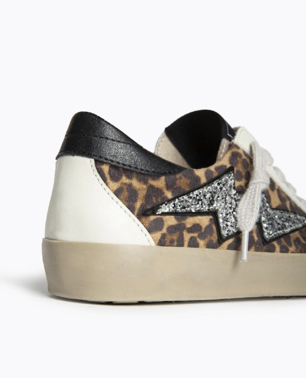 Sapatilhas leopardo raio glitter prata