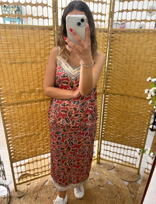 Falda midi con estampado floral de CS.Nubis