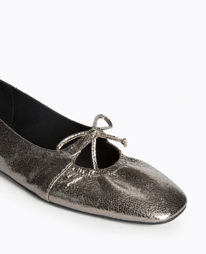 Bailarinas cinza chumbo com laço