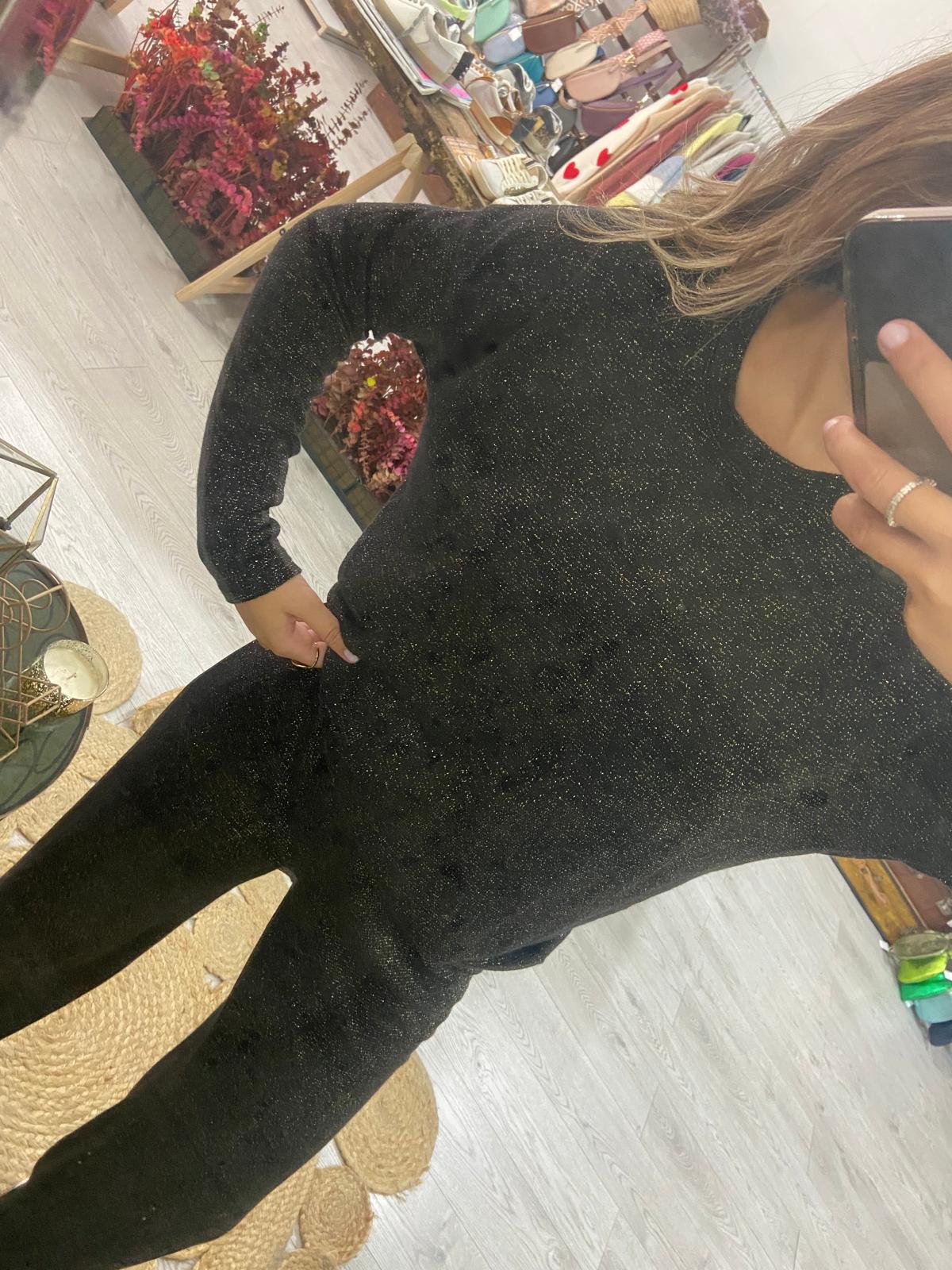 Conjunto de punto de lurex azul