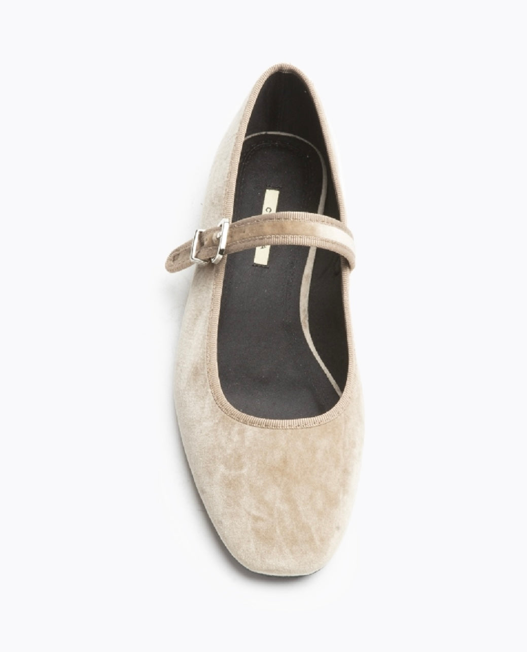 Mary Jane veludo camel