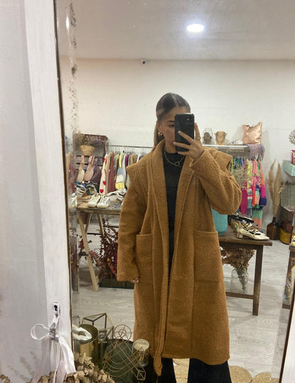 Sobretudo bouclé azul