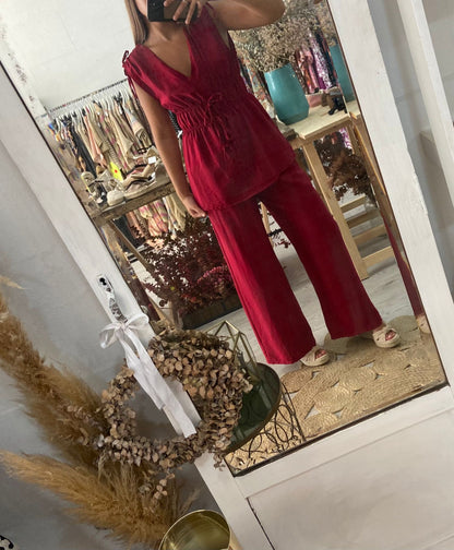Conjunto túnica e pantalonas pretas