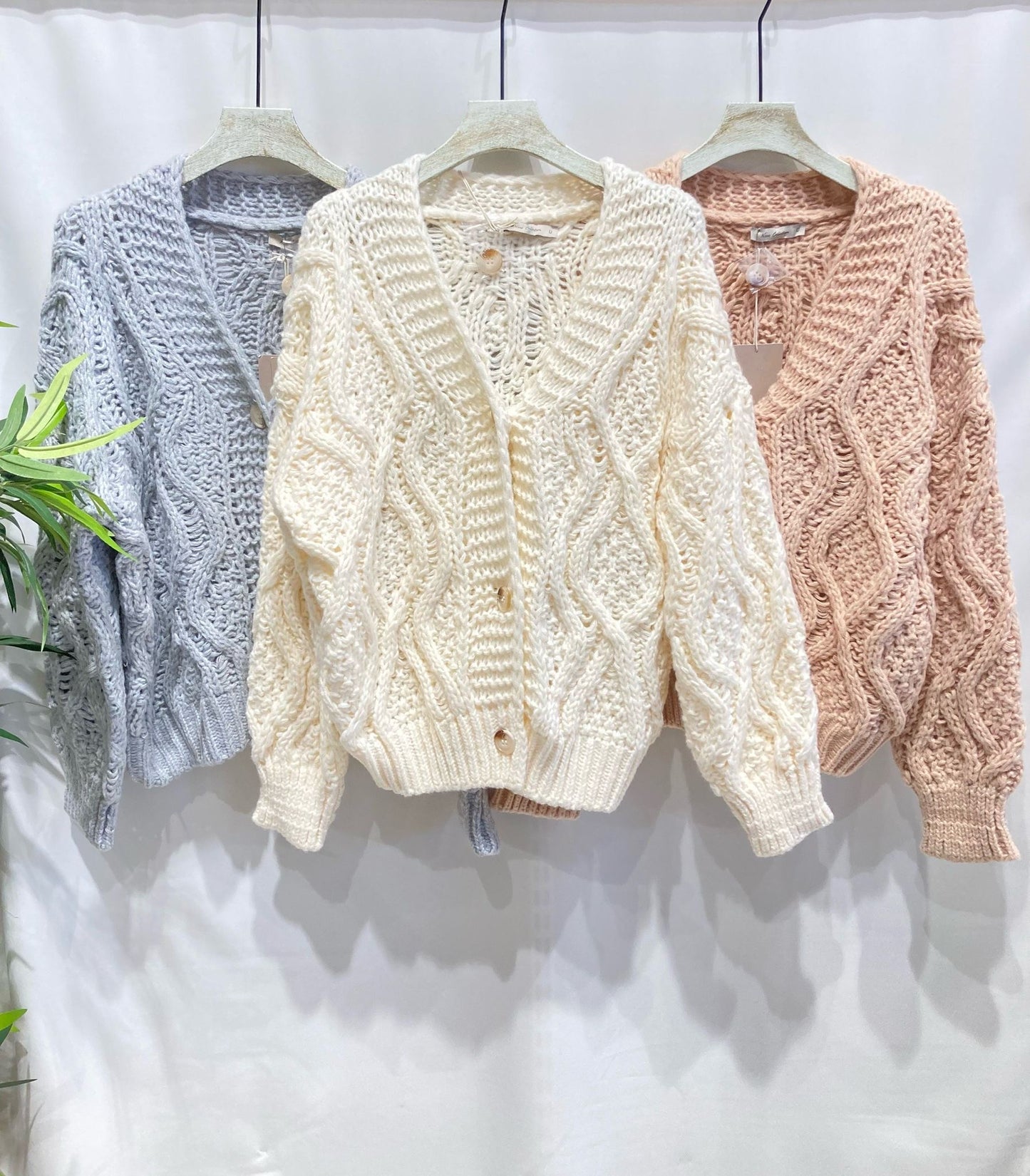 Casaco de malha bege