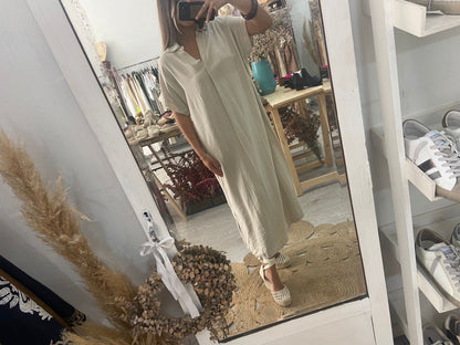 Vestido Kaftan bege