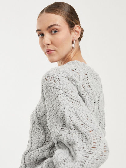 Casaco de malha bege