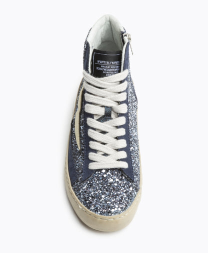 Bota Sapatilhas glitter azul com raio
