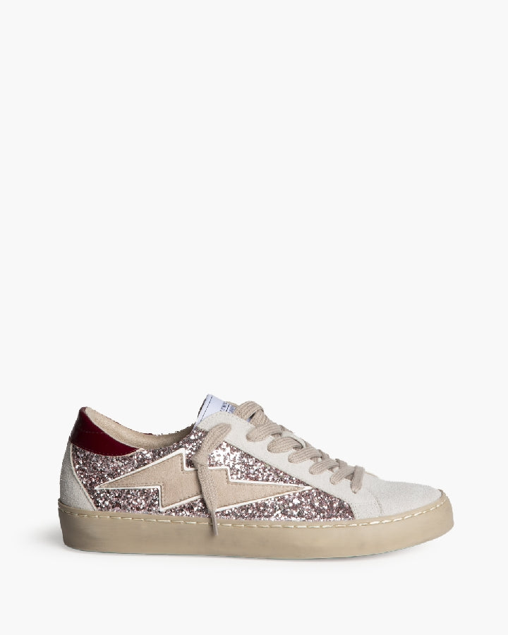 Sapatilhas glitter rosa com raio