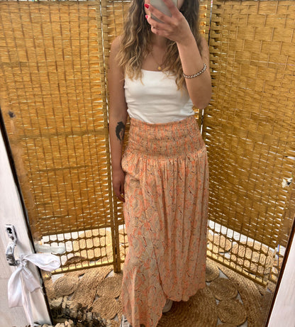 Falda con estampado paisley naranja de GF.Kaem