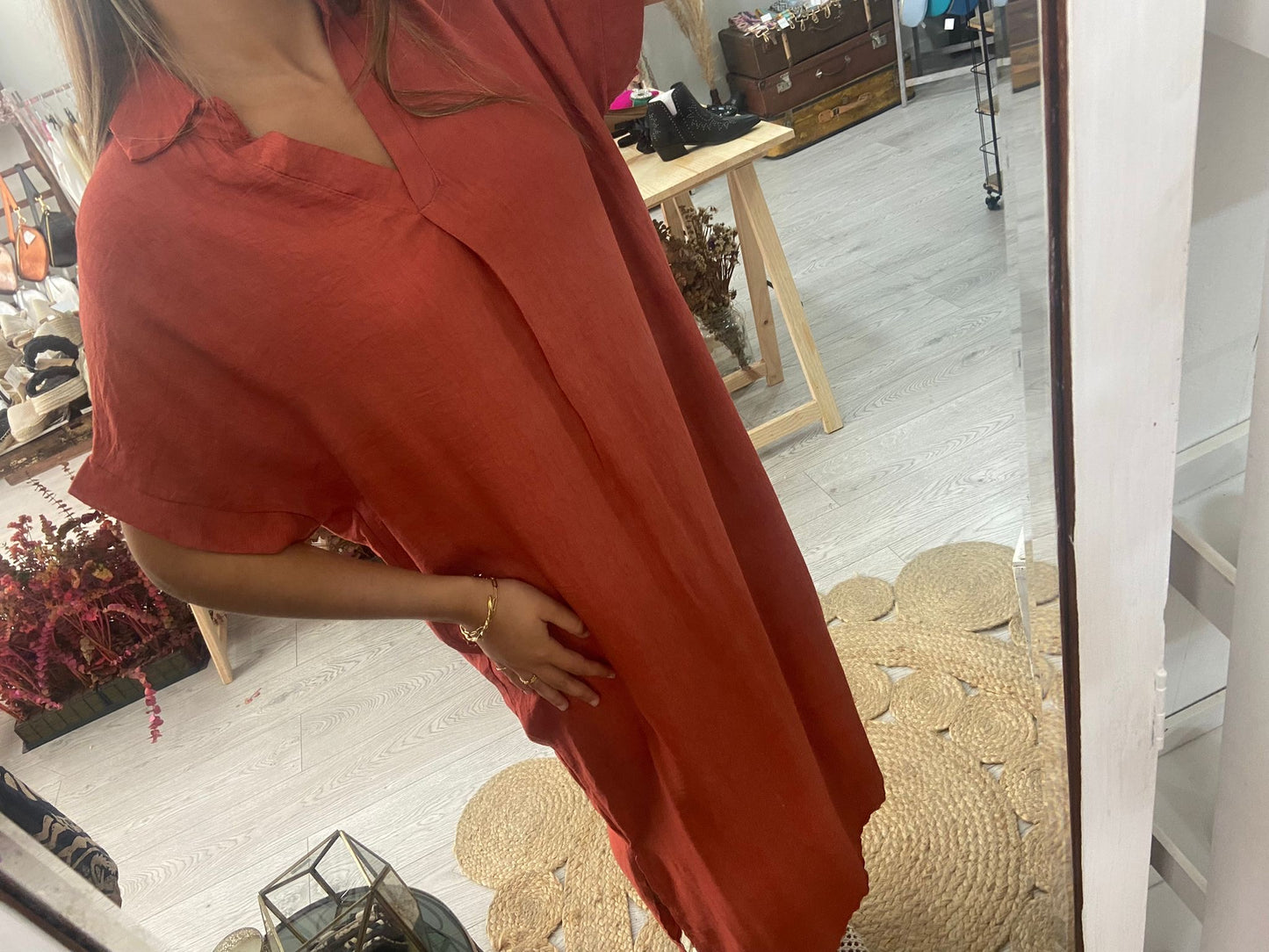 Vestido Kaftan bege