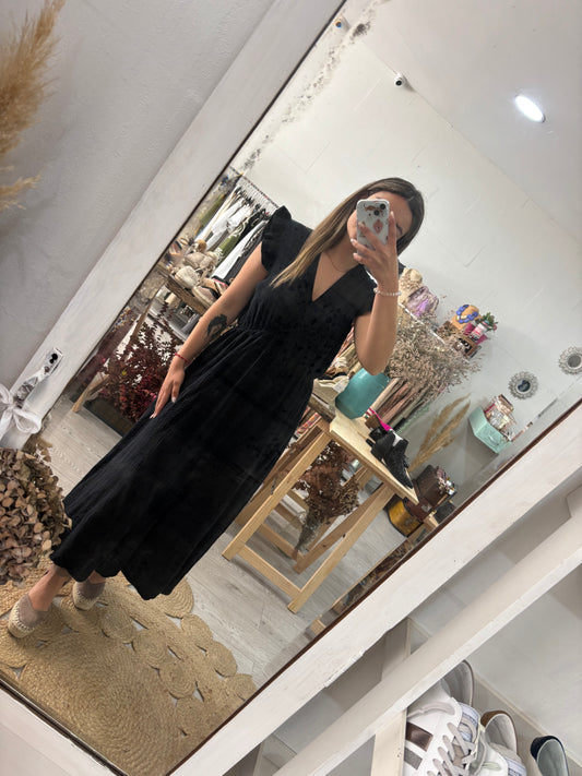 Vestido algodão preto